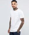 Longline T-Shirt With Splatter And Cali Wave Back Print