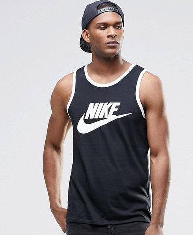 Tank With Large Swoosh Logo In Black