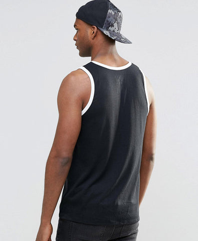 Tank With Large Swoosh Logo In Black