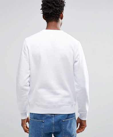 Denim Sweatshirt with Tommy Flag Logo In White