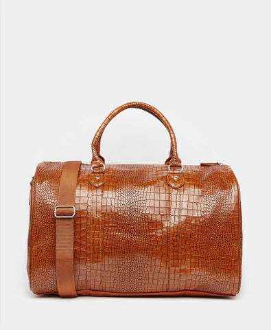 Smart Carryall In Tan Croc