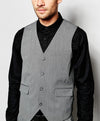 Slim Vest with Stretch in Mid Gray