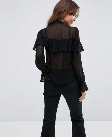 Ultimate Pussy Bow Ruffle Blouse