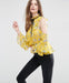 Cold Shoulder Ruffle Blouse in Floral Print Asos